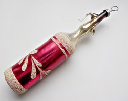 Antik üveg szódásüveg karácsonyfadísz fenyődísz szilveszter