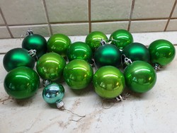 Retro, zöld színű karácsonyfa dísz 15 db eladó!