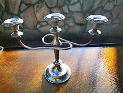 SILVER-PLATED TRIPLE CANDLE HOLDER