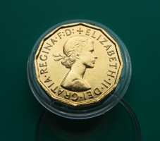 Aranyozott - 3 Pence - II. Erzsébet  - 1967 - certivel