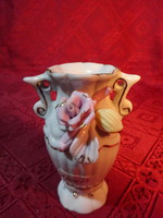 Porcelain vase with rose pattern, height 9 cm. He has!