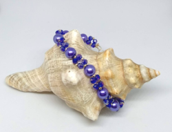 Lavender purple pearl and Austrian crystal bracelet