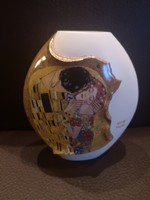 Különleges Goebel porcelán Klimt: A csók váza, kicsi méret, új