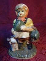Porcelain figurine, little girl with a lamb, height 12 cm. He has!