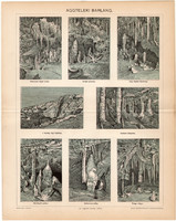 Aggteleki barlang, 1894, egyszín nyomat, eredeti, magyar nyelvű, Aggtelek, baradla, barlang, terem