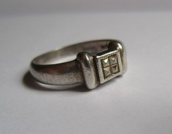 Old silver ring with special pyrite stone