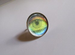 Vintage hologram szem gyűrű, goth, bohó ékszer