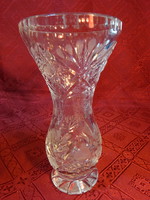Crystal glass vase height 18.5 cm, upper diameter 9.7 cm. He has!