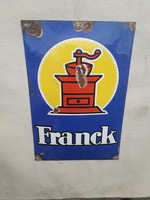 Régi zománctábla Franck kávé reklám fellelt állapotban