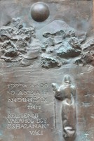 Konyorcsik János: Kőrösi Csoma Sándor, rovásírásos bronz dombormű, relief