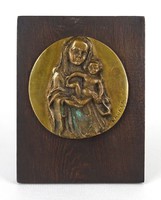 1C897 Kaubek Péter : Mária a kis Jézussal 1984 Képcsarnokos plakett