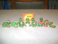 Nyolc darab retro kinder teknős figura - jelzett gyűjtői darabok