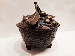 Régi japán bronz öntvény füstölő edény