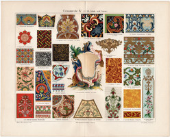 Díszitmény IV., színes nyomat 1903, német nyelvű, litográfia, díszités, dísz, ornamentum, eredeti