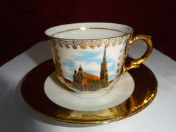 Bavaria german porcelain coffee cup + placemat with vista stephansdom view. He has!