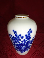 Hollóház porcelain vase with cobalt blue pattern, height 9.5 cm. He has!