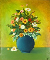1C979 XX. századi magyar festő : Asztali virágcsendélet