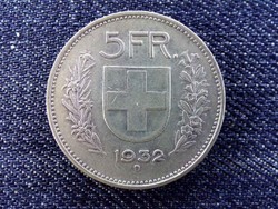 Svájc .835 ezüst 5 Frank 1932 B (id13851)