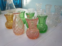 Colorful and colorless violet vases, 12 violet vases