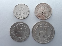 Románia 5, 10, 15, 25 Bani 1954, 1955, 1966 - Román pénzérme sor eladó