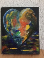 Ágota Horváth: colorful heart, abstract painting by the artist