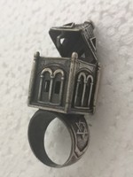Antik orosz ezüst judaika eljegyzési gyűrű