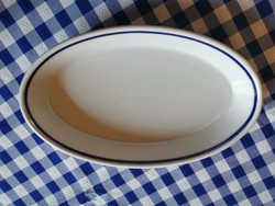Zsolnay porcelán kék szegélyes ovális alakú kocsonyás tányér 
