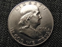 USA Franklin half dollar .900 ezüst 1/2 Dollár 1960 (id41472)