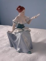 Royal Dux porcelán: Hölgy tükörrel