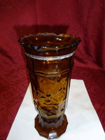 Brown glass vase, height 20 cm, top diameter 9 cm. He has!