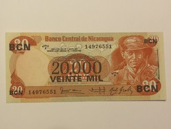 Nicaragua 20000 Cordobas felülnyomás 20 Cordobas-on UNC 1987