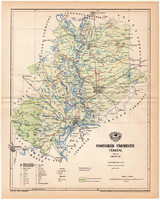 Csongrád vármegye térkép 1893 (10), lexikon melléklet, Gönczy Pál, megye, Posner Károly