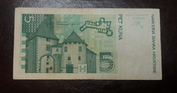 Horvátország 5 Kuna 1993 F.