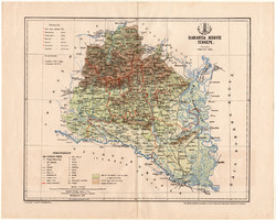Baranya vármegye térkép 1893 (12), lexikon melléklet, Gönczy Pál, megye, Posner Károly, Pécs, Mohács