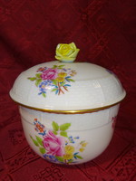 Herend porcelain, large sugar holder with hbc pattern, height 12.5 cm. He has!