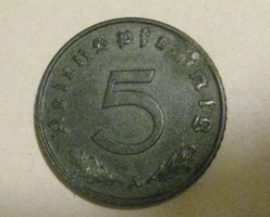 III. Birodalom Német 5 Pfennig :1941. A.