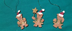 Aranyos fa macik -  Festett karácsonyi díszek