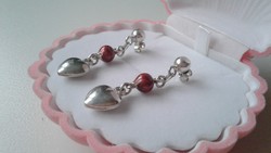 Silver heart earrings + gift box