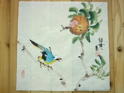Madár gyümölccsel, kínai festmény