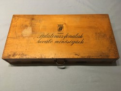 Antik Palatinus Sirály fonal tároló fa doboz, szekrényke