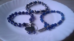 3 blue bracelets