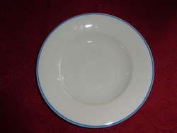Zsolnay porcelain blue striped deep plate, diameter 23.5 cm. He has!