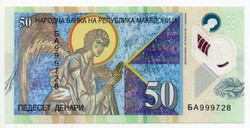 Macedónia 50 Denár, 2018, polimer, hajtott