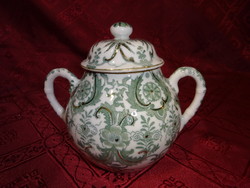 Japanese porcelain, green patterned sugar bowl, height 11 cm. He has!
