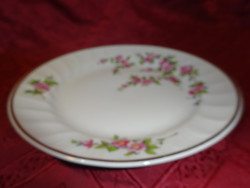 Bulgarian porcelain, pink floral cake plate, diameter 19.4 cm. He has!