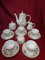 Bulgarian porcelain, pink floral tea set for five. He has!