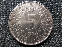 Németország NSZK (1949-1990) .625 ezüst 5 Márka 1974 F (id23031)