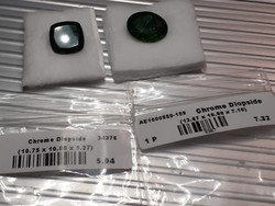 Chrome diopsid drágakő ritkasagok 5 és 7 karatos