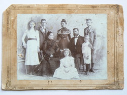 ELŐKELŐ CSALÁD, FOTÓ 1890 KÖRÜL  (13X19 CM) EREDETI (FERENCZ ÉS TÁRSA, KOLOZSVÁR)