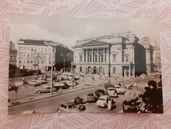 Régi képeslap 1965 Budapest Blaha Lujza tér Nemzeti Színház levelezőlap 